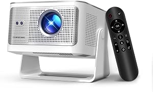 Smart Projector with 4K 8K Support, Mini Projector with Wifi6 and Bluetooth5.4, 600 ANSI,