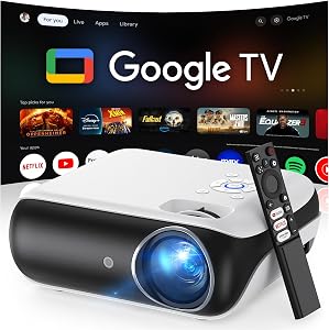 HAPPRUN Native 1080P Projector, Bluetooth Home Theater Movie Projector with Built-in Speak