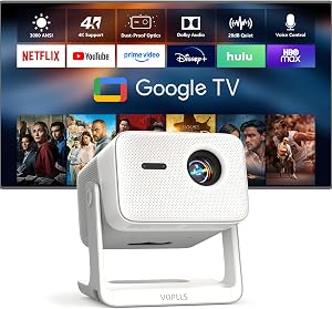 【3000 ANSI Official Licensed Google TV】Smart Outdoor 4K Projector with WiFi and Bluetooth,