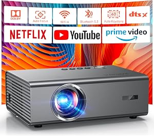 4K Projector with Built-in Apps, 1500ANSI Auto Focus&6D Keystone Dolby Audio Kogata Sm