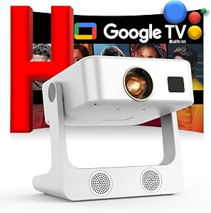 Outdoor-Projector-4K [Built-in Google TV/180°Rotatable Stand/Voice Control/E-Focus],Sovboi