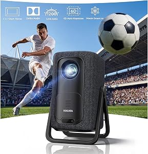Short Throw Projector 4K Compatible with Netflix,1200ANSI Ceiling Projector Portable for B